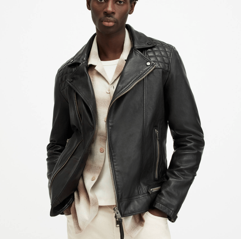 mens all saints leather jacket, originally 700<img src= Allsaints cho biker jacket - Gem